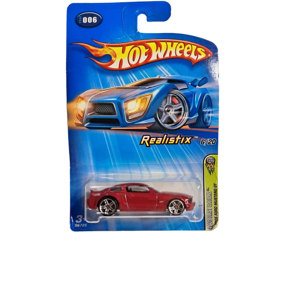 Hot Wheels 2005 Red‎ Ford Mustang Realistix GT New 6/20 L2